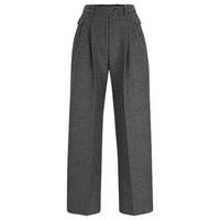 Relaxed-fit trousers in a melange wool blend, Hugo boss