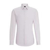 Slim-fit shirt in striped easy-iron stretch cotton, Hugo boss