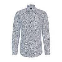 Slim-fit shirt in floral-print stretch-cotton poplin, Hugo boss