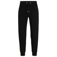 Cotton-blend tracksuit bottoms with colour-blocking, Hugo boss