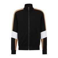 Cotton-blend zip-up sweatshirt with colour-blocking, Hugo boss