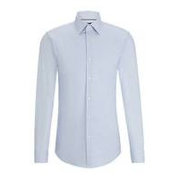 Slim-fit shirt in printed stretch-cotton dobby, Hugo boss