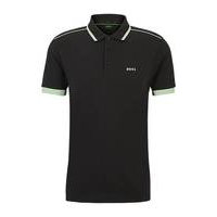 Cotton-piqué polo shirt with contrast stripes and logo, Hugo boss