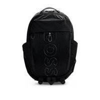 Coated-velour multi-pocket backpack with outline logo, Hugo boss