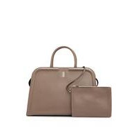 Leather tote bag with detachable pouch, Hugo boss