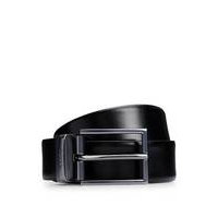 Reversible Italian-leather belt with logo-engraved keeper, Hugo boss