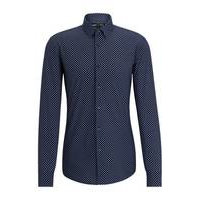 Slim-fit shirt in printed performance-stretch material, Hugo boss