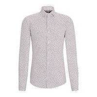 Slim-fit shirt in printed performance-stretch fabric, Hugo boss