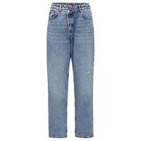 Relaxed-fit jeans in quartz-blue denim, Hugo boss