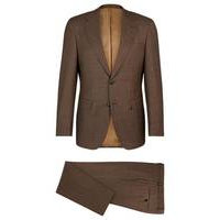 Regular-fit suit in micro-patterned virgin wool, Hugo boss