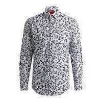 Slim-fit shirt in printed cotton poplin, Hugo boss