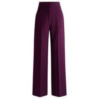 Regular-fit high-waisted trousers with flared leg, Hugo boss