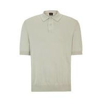 Short-sleeved cotton-blend polo sweater with embroidered logo, Hugo boss