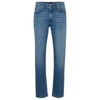 Regular-fit jeans in blue comfort-stretch denim, Hugo boss