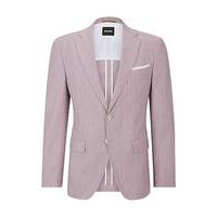 Slim-fit jacket in a micro-patterned cotton blend, Hugo boss