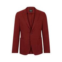 Slim-fit single-breasted jacket in a linen blend, Hugo boss