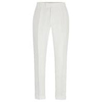 Relaxed-fit trousers in micro-patterned linen, Hugo boss