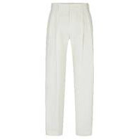 Relaxed-fit trousers in micro-patterned linen, Hugo boss