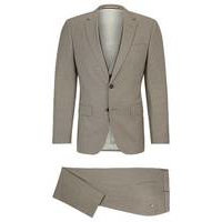 Slim-fit suit in a melange wool blend, Hugo boss
