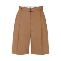 Relaxed-fit shorts in a stretch linen blend, Hugo boss