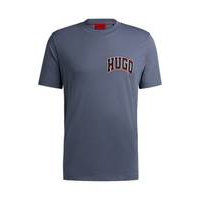 Cotton-jersey regular-fit T-shirt with sporty logo, Hugo boss