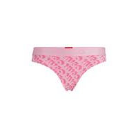 Stretch-cotton thong with repeat logos, Hugo boss