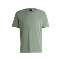 Stretch-cotton T-shirt with embroidered logo, Hugo boss