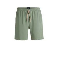 Stretch-cotton shorts with drawstring waist and embroidered logo, Hugo boss