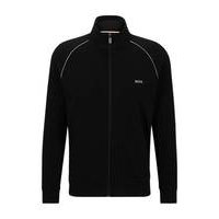 Stretch-cotton zip-up jacket with logo detail, Hugo boss