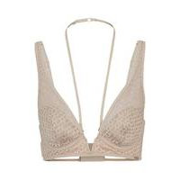 Monogram-lace triangle bra with double straps, Hugo boss