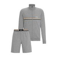 Short tracksuit in stretch cotton with signature details, Hugo boss