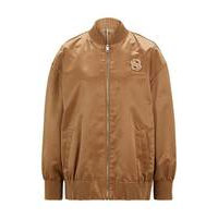 Sateen bomber jacket with double monogram embroidery, Hugo boss