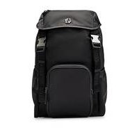 Matte-twill backpack with double monogram and full lining, Hugo boss