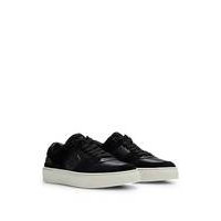 Leather lace-up trainers with suede trims, Hugo boss