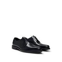 Leather Derby lace-up shoes with embossed branding, Hugo boss