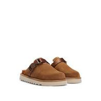 Suede slip-on shoes with buckled strap, Hugo boss
