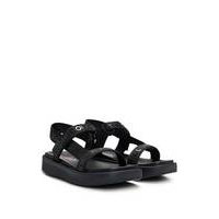 Stacked-logo sandals with branded straps, Hugo boss