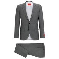 Slim-fit suit in micro-patterned performance-stretch cloth, Hugo boss