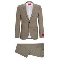 Extra-slim-fit suit in patterned wool-blend canvas, Hugo boss