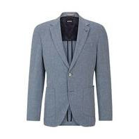 Regular-fit jacket in herringbone cotton and wool, Hugo boss