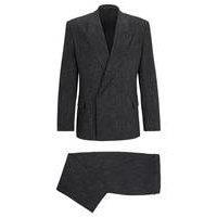 Two-piece regular-fit suit in striped jersey, Hugo boss