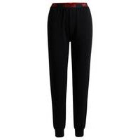 Cotton-blend tracksuit bottoms with logo waistband, Hugo boss