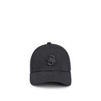 Cotton-blend cap with embroidered double monogram, Hugo boss