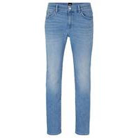 Slim-fit jeans in light-blue soft stretch denim, Hugo boss