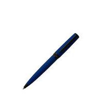 Ballpoint pen with blue rubberised finish and logo ring, Hugo boss