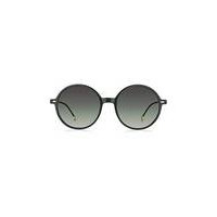 Round-frame sunglasses in green acetate with branded chain, Hugo boss