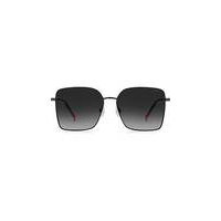 Black-metal sunglasses with red end-tips, Hugo boss