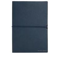 A5 navy faux-leather notepad, Hugo boss