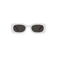 White-acetate sunglasses with detachable slogan strap, Hugo boss