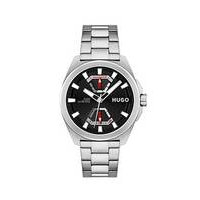 Angular stainless-steel watch with link bracelet, Hugo boss